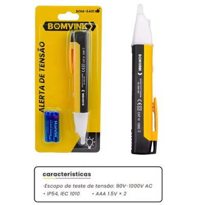 CHAVE TESTE CANETA DETECTORA DE ENERGIA ELETRICA BOM-6401