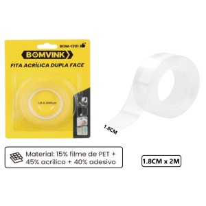 FITA DUPLA FACE ACRILICA BOM-1301
