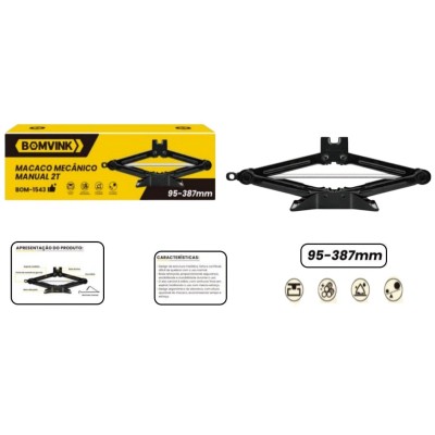 MACACO MECANICO MANUAL TIPO SANFONA 2T  BOM-1543