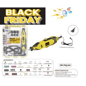 KIT MINI RETIFICA ELETRICA 220V 135W 191 PEÇAS BOM-9606